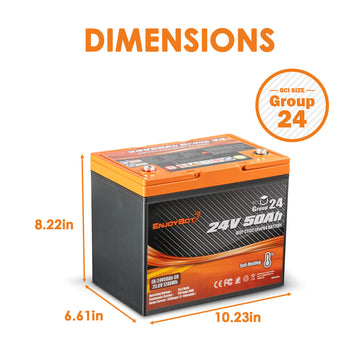 Enjoybot 24V 50Ah Group 24 LiFePO4 Lithium Battery_2